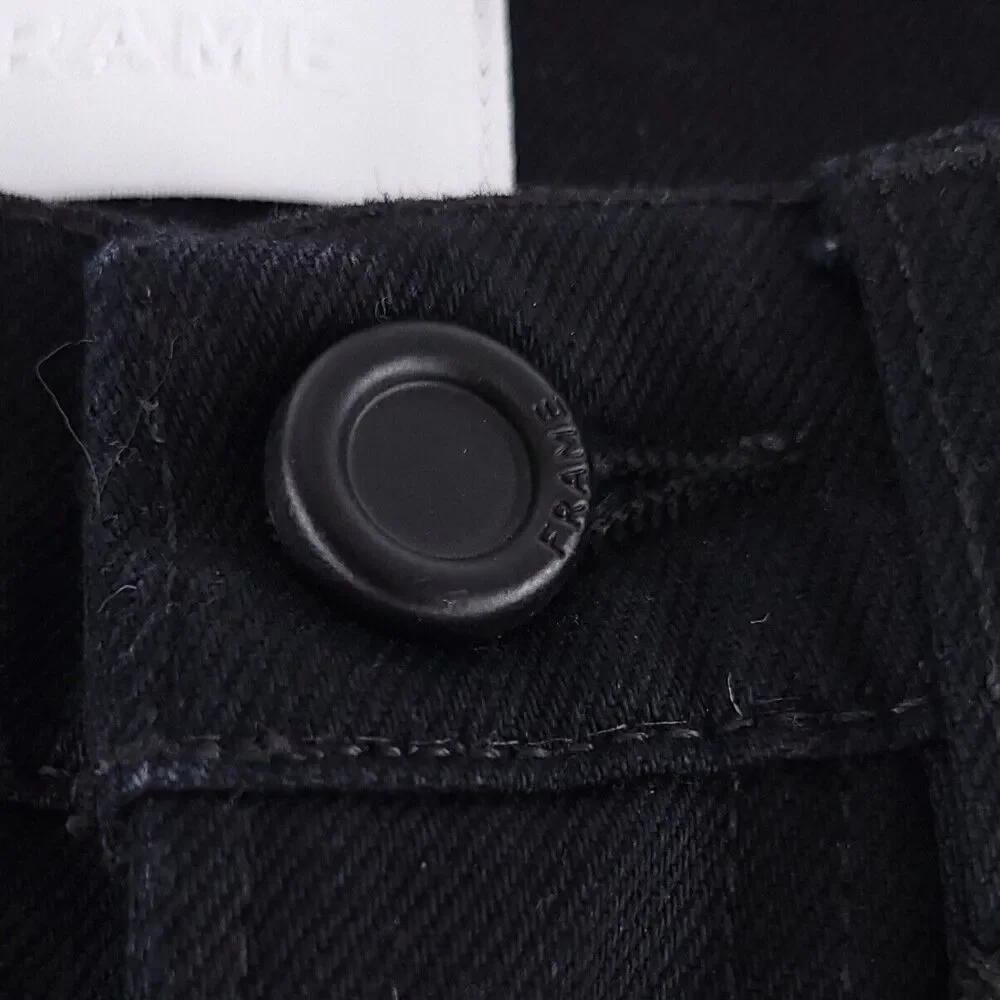 Frame Le Italien True Straight Black Noir Jeans Womens Size 25 - Picture 4 of 11